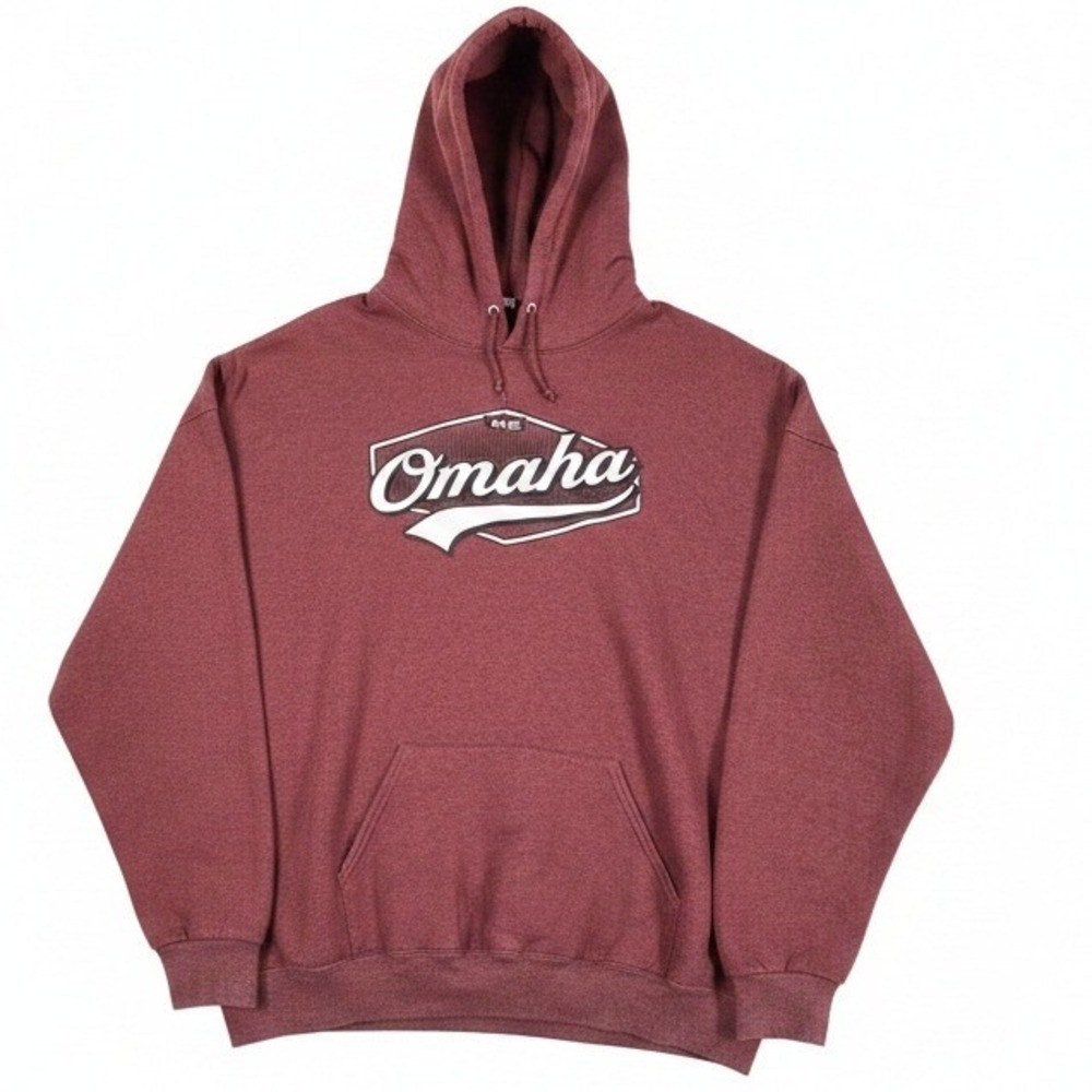 Jerzees NuBlend Omaha Nebraska Graphic Hoodie Maroon Mens 2XL‎ Pullover